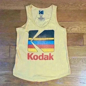 Kodak Women’s Size 7-9 Yellow Gold Kodak Logo Tank Top for Vintage Camera Lovers